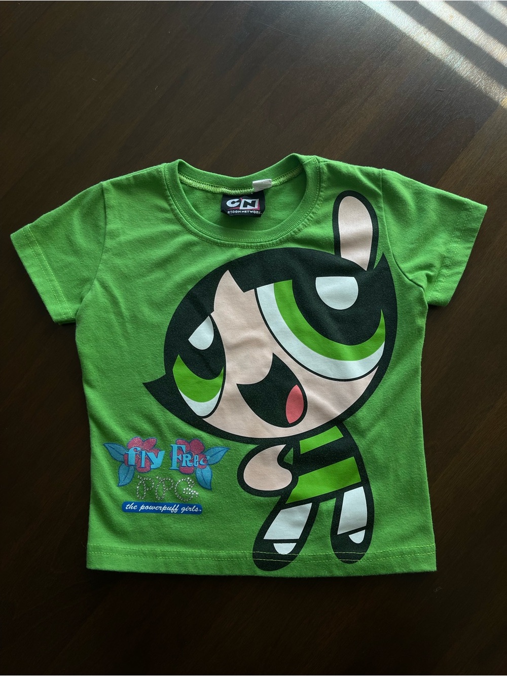 VINTAGE Cartoon Network Buttercup Green Kids T-Shirt